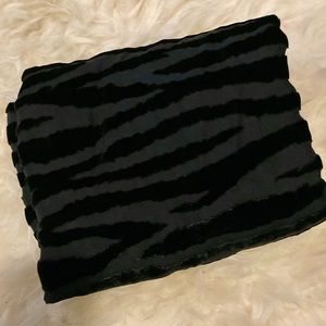 Vintage Velvet/Sheer Burnout Zebra Print Scarf Like New Condition 80s 90s